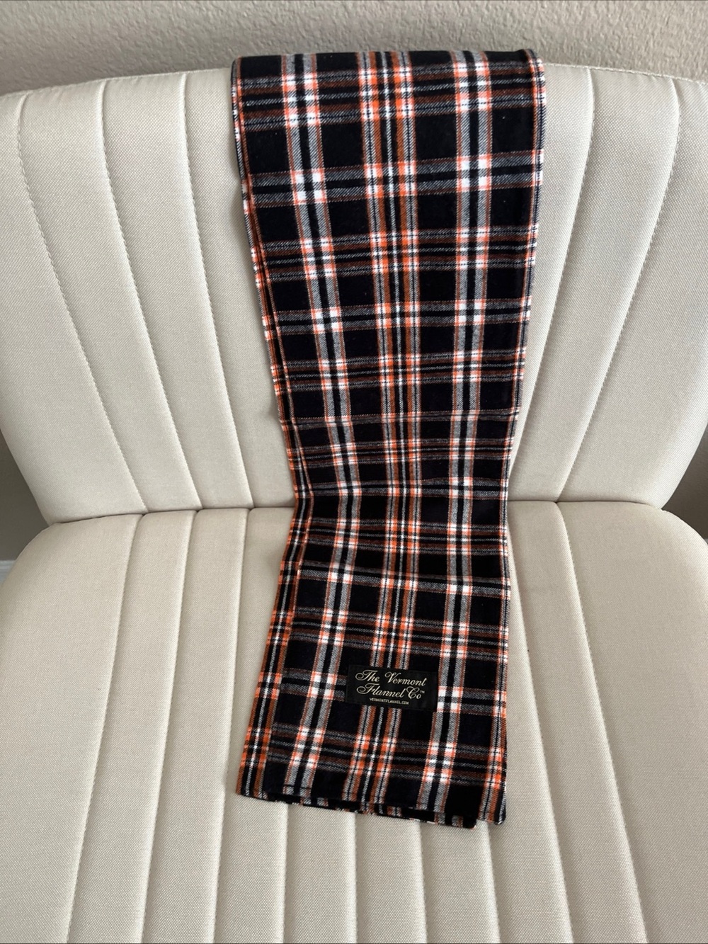 The Vermont Flannel Co. Black & Orange Plaid Scarf